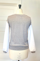 KOKOON Cozy  and Crisp Grey And White Pullover Back