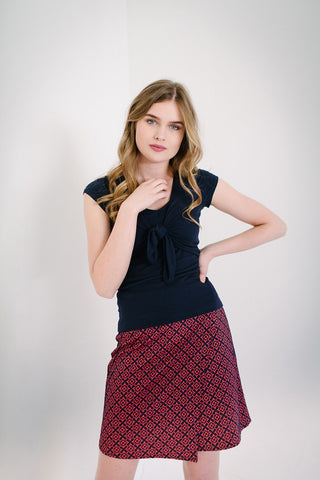 Double Vision Wrap Skirt Olive Rose