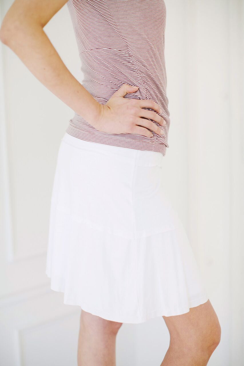 KOKOON Stacked Deck Skirt in White Side 2