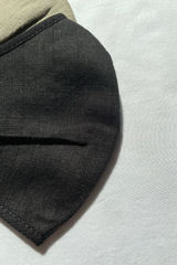 KOKOON Covid 19 cornovirus Reusable Cloth Masks for Men in Black Linen Closeup