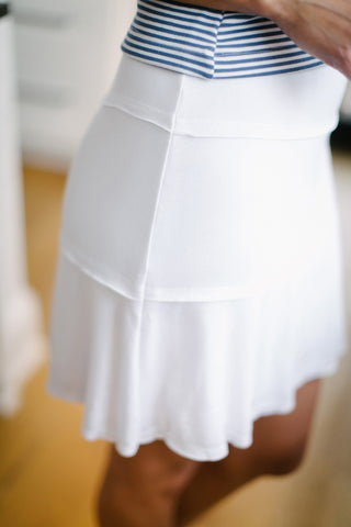 KOKOON Stacked Deck Skirt in White Side 